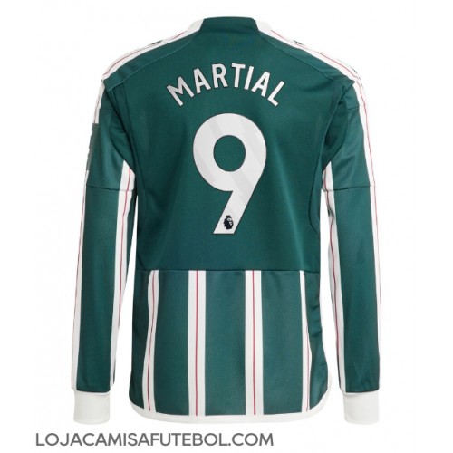 Camisa de Futebol Manchester United Anthony Martial #9 Equipamento Secundário 2023-24 Manga Comprida